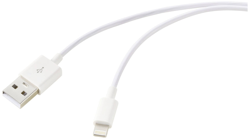 Renkforce USB-Kabel USB 2.0 USB-A Stecker, Apple Lightning Stecker 1.00 m Weiß RF-6857548