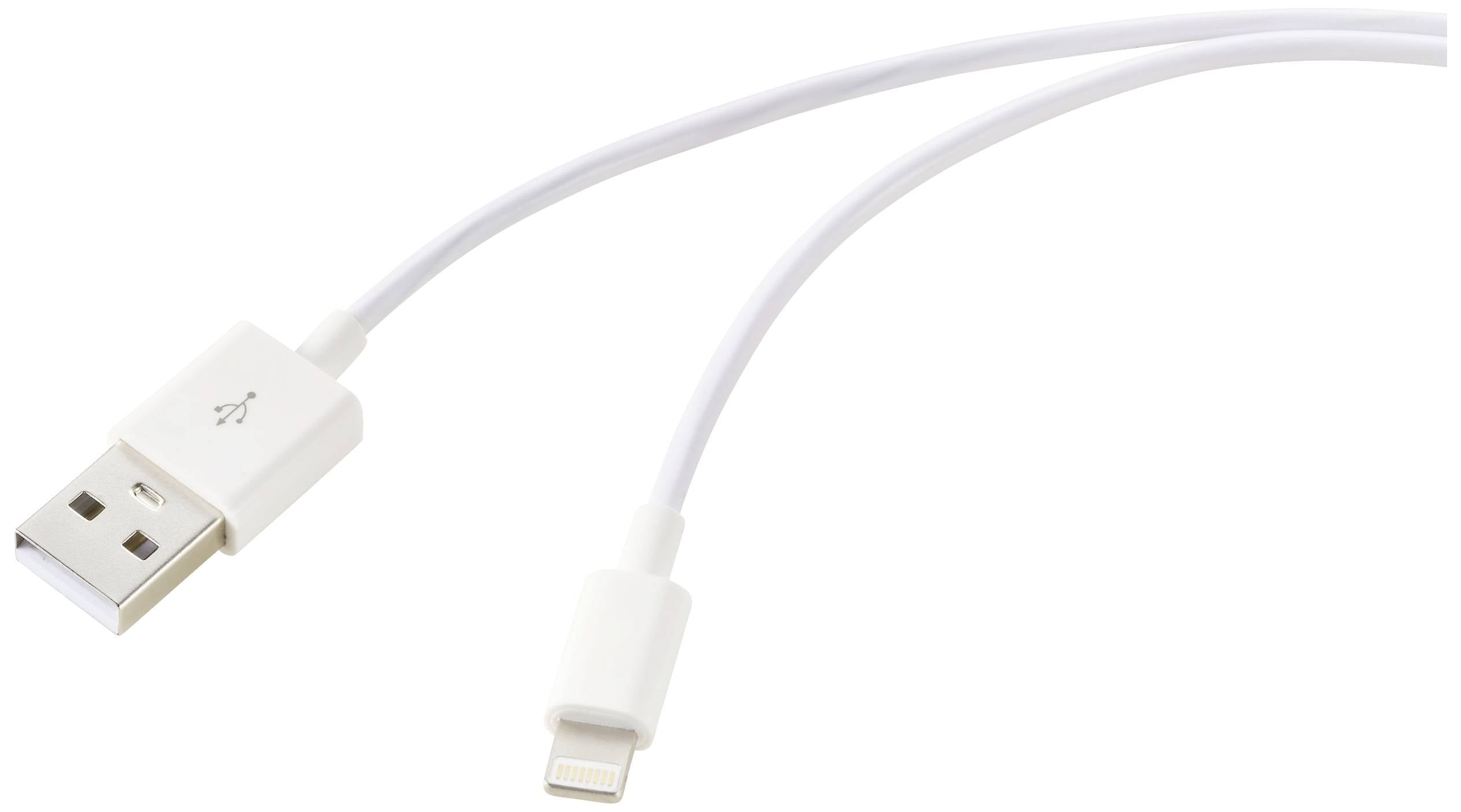 Renkforce USB-Kabel USB 2.0 USB-A Stecker, Apple Lightning Stecker 1.00 m Weiß RF-6857548