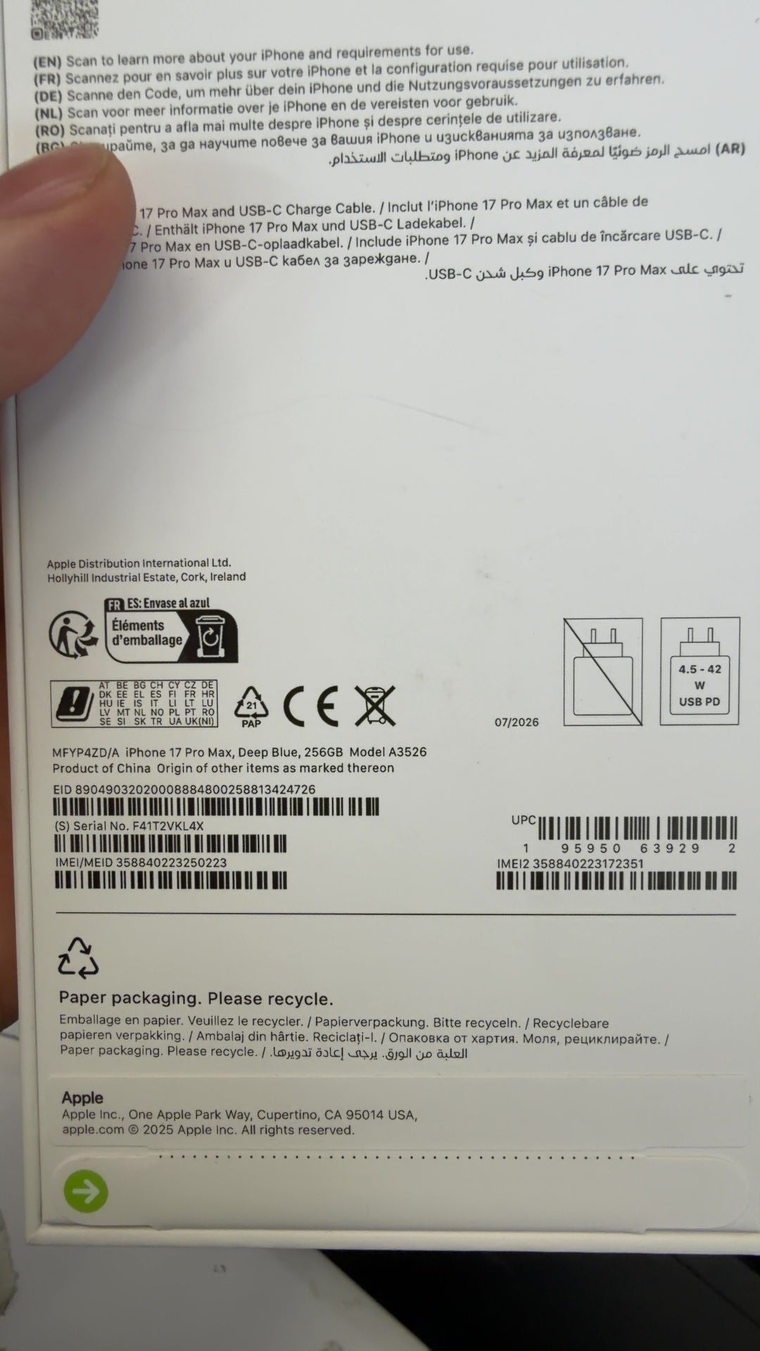 APPLE iPhone 17 Pro Max 256GB silber