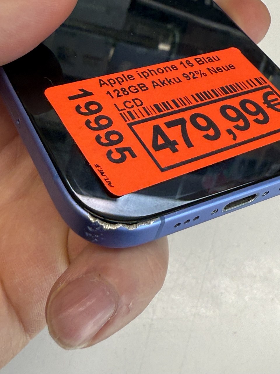 Apple iPhone 16 blau, 128GB | Heute angekauft 13.04. 03:40 | Preis? 📞 0175 90 777 77