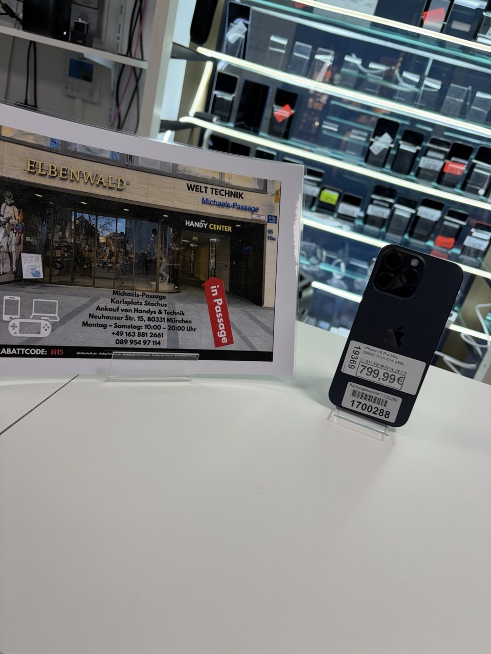 Apple iPhone 15 Pro Max 256GB Titan Blau Hauptbild