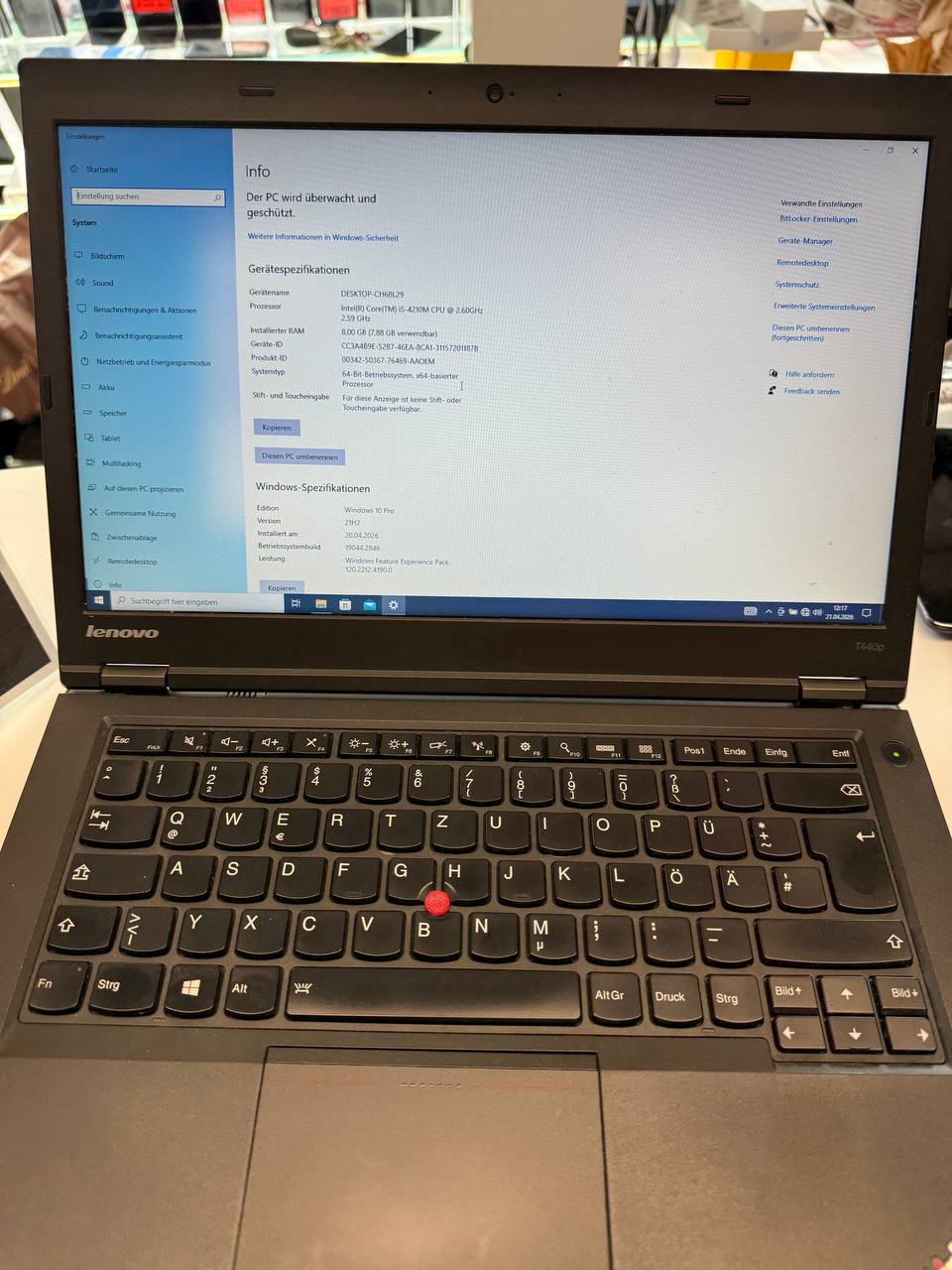 Lenovo ThinkPad T440p, Intel Core i7, 8GB RAM