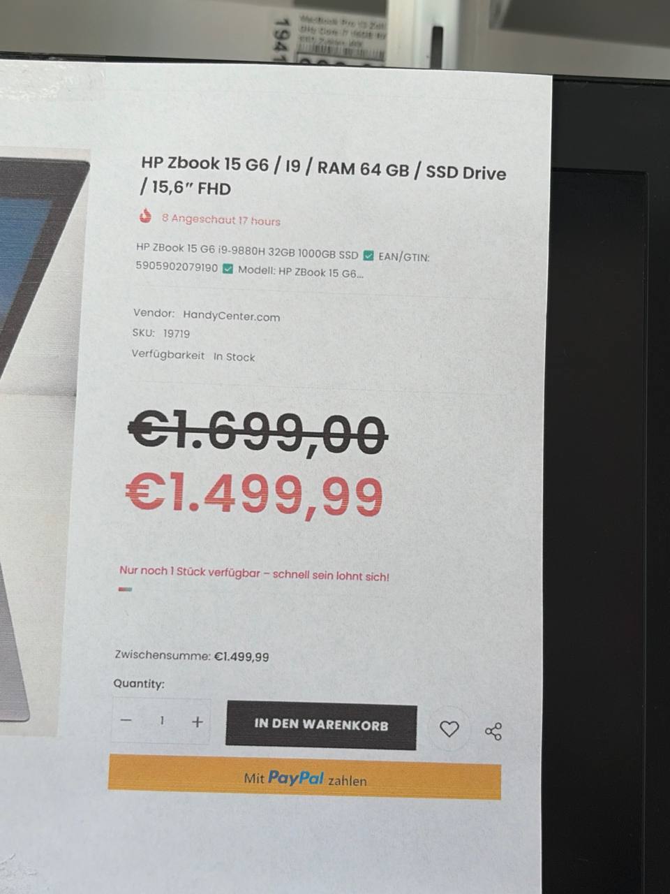 HP ZBook 15 G6 – Workstation Laptop 15,6"