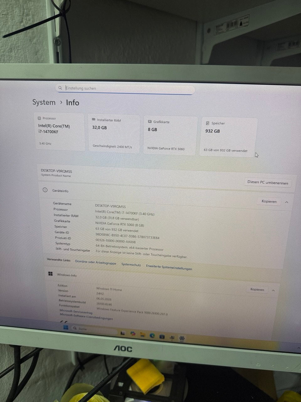 Gaming PC Intel Core i7- RTX 5060 32GB RAM