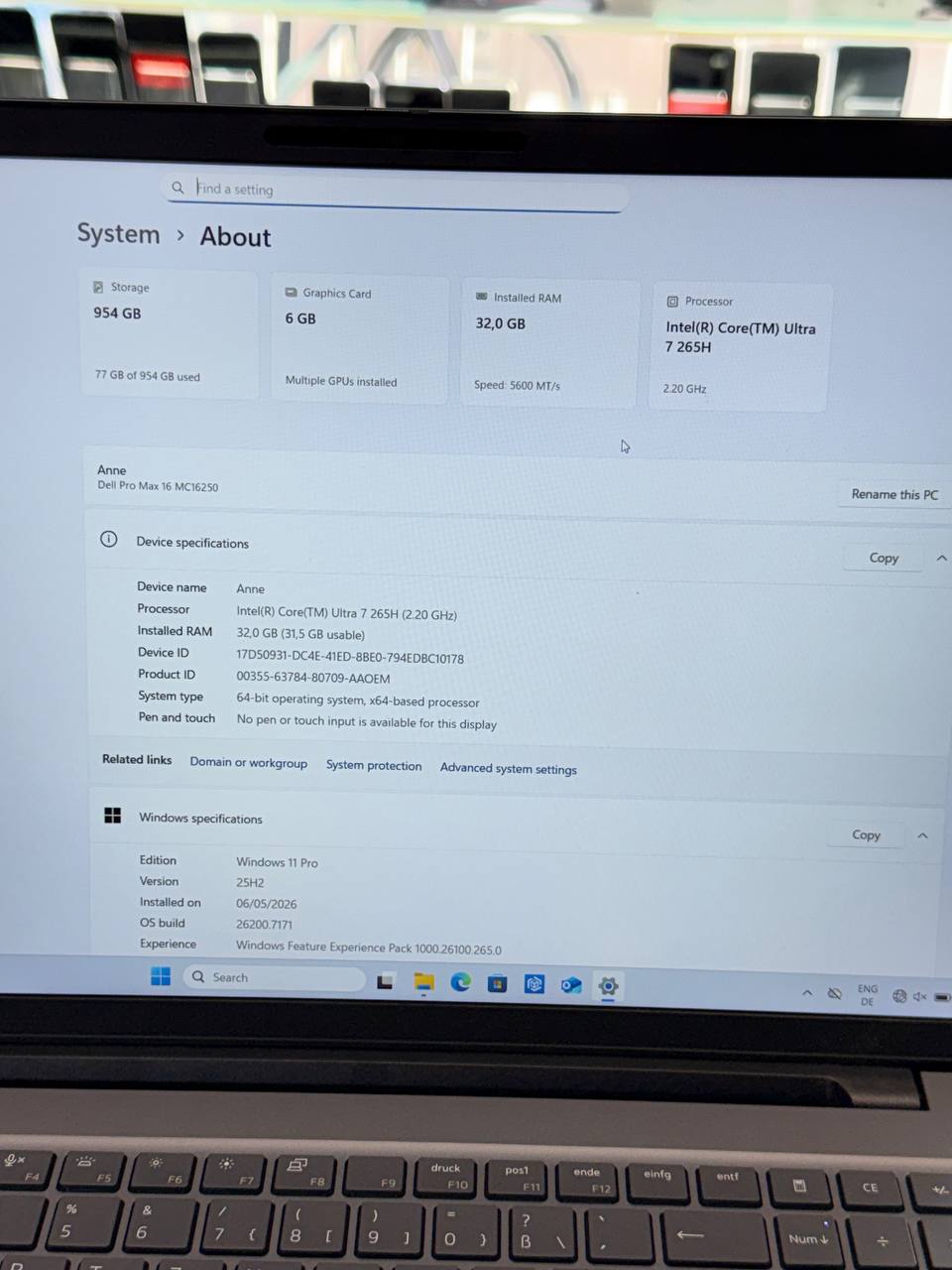 Dell Pro Max 16 – Laptop mit Intel Core Ultra 7