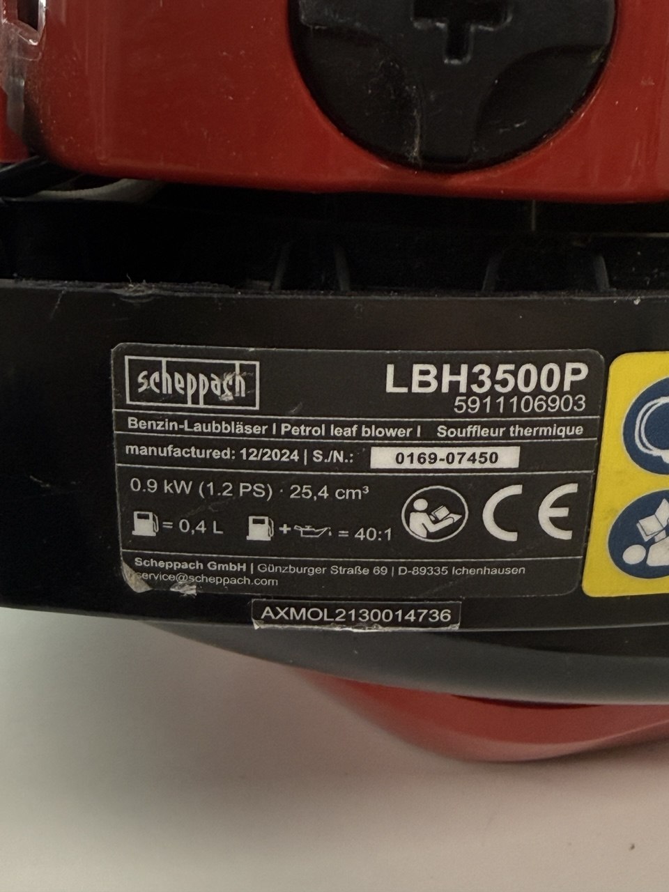 Scheppach Benzin-Laubblaser LBH3500P Zweitbild