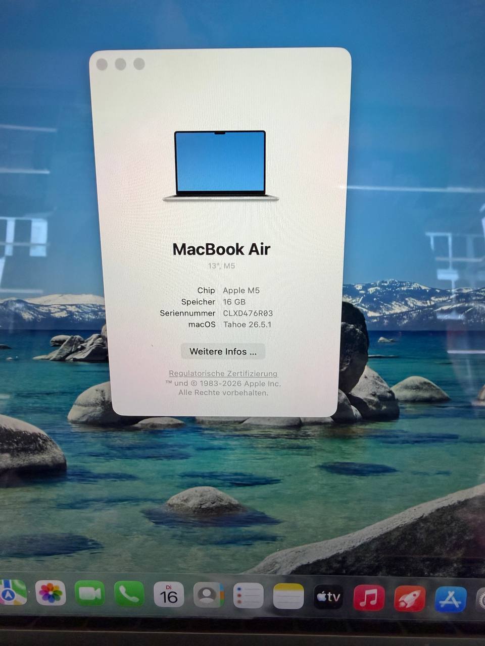 Apple MacBook Air 13" M5  16 GB RAM 512GB SSD Hauptbild