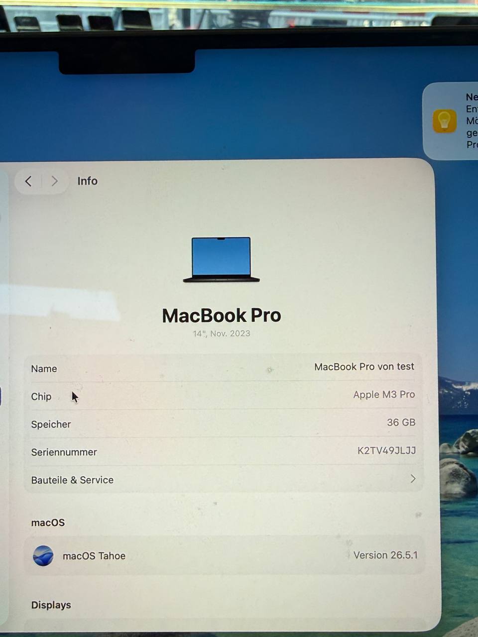 MacBook Pro M3 Pro 36Ram 1T SSD