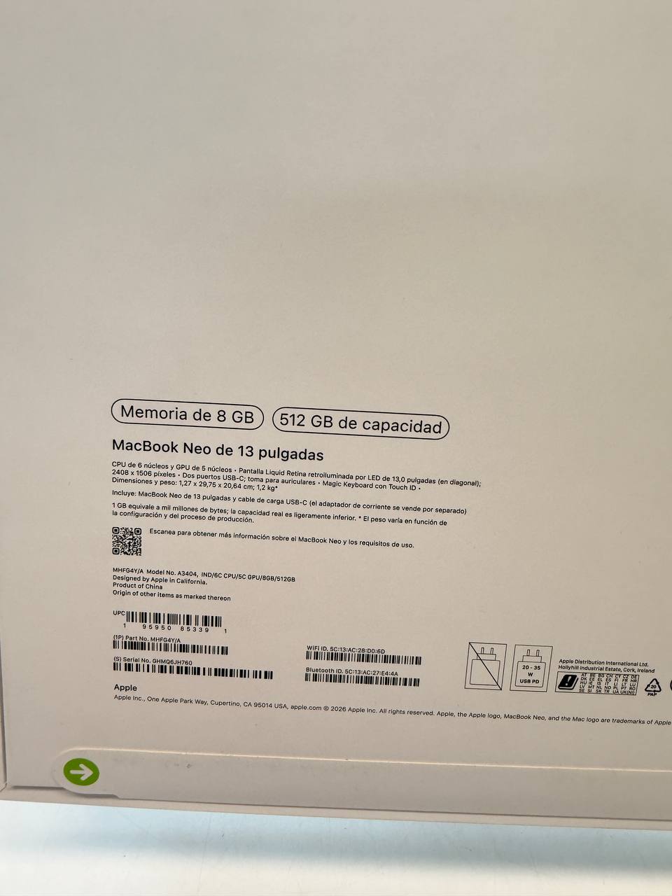 Apple Notebook MacBook Neo 13 Zoll 8GB 512GB