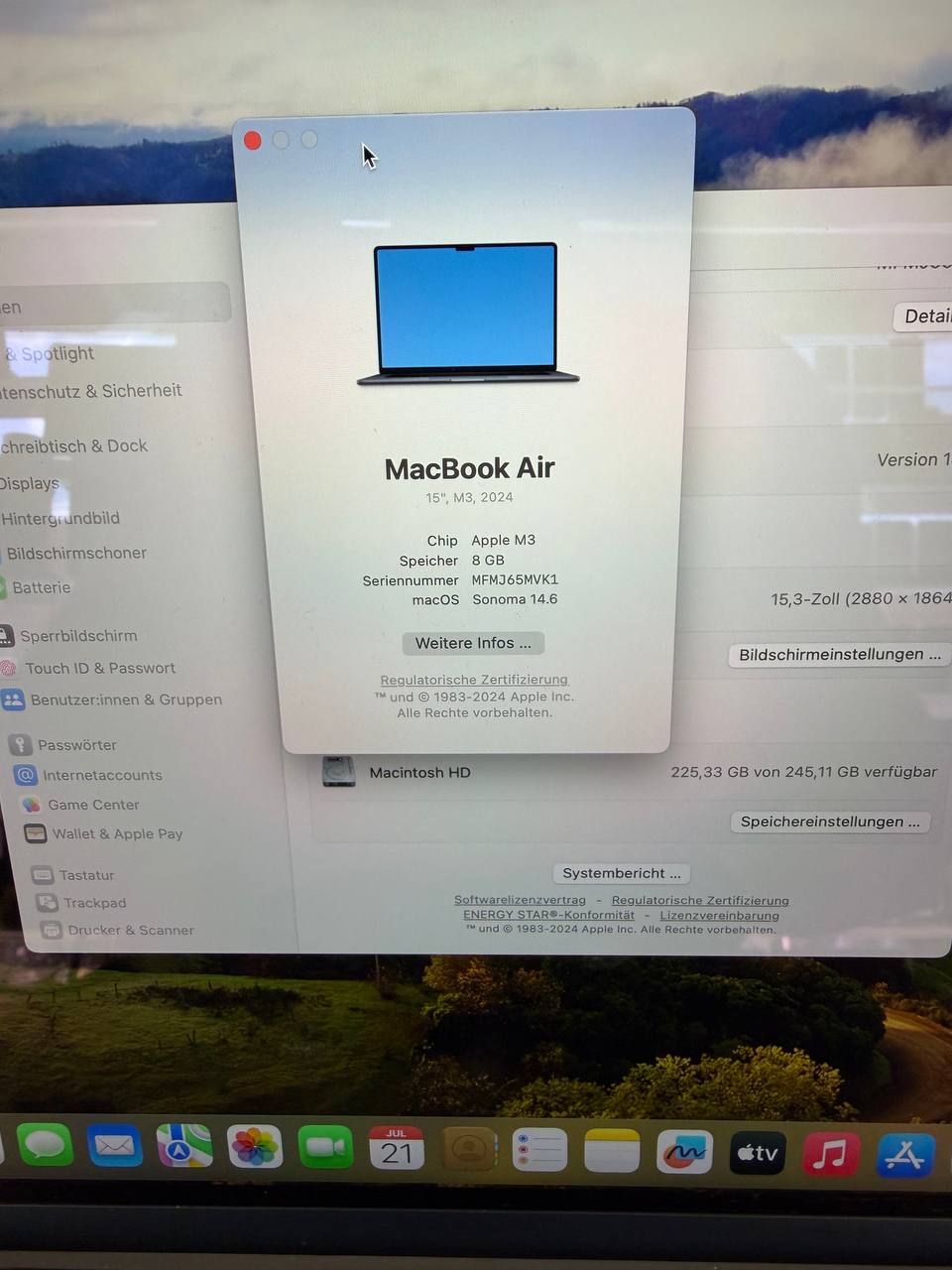Apple MacBook Air 15" M3 2024, 8 GB RAM Hauptbild