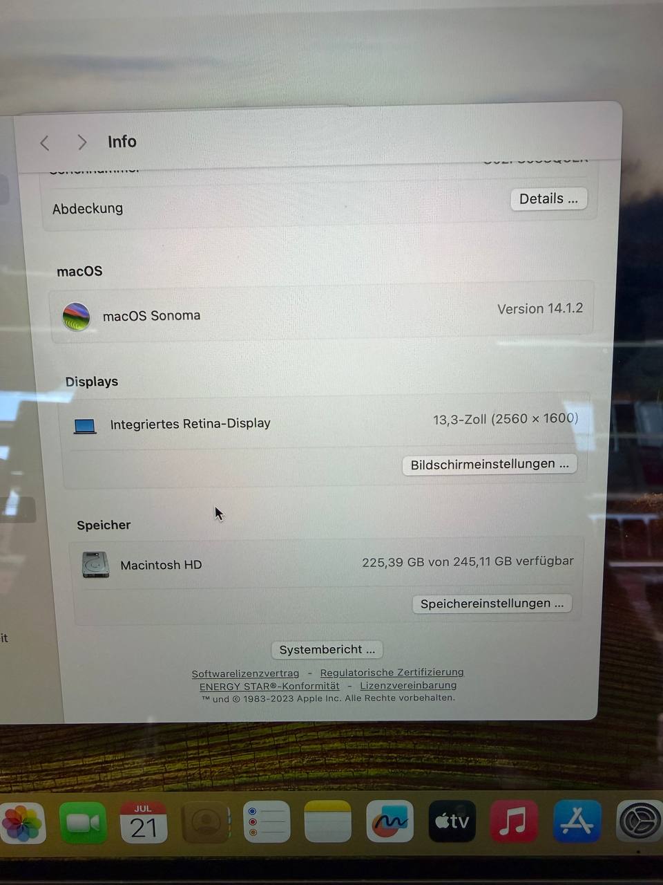 MacBook Air M1, 2020- Produktinformationen Zweitbild