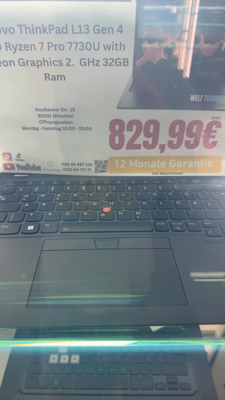 Lenovo ThinkPad L13 Gen 4 AMD Ryzen 7 Pro 7730U with Radeon Graphics 2.  GHz 32GB Ram
