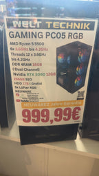 Gaming PC05 Ryzen RTX 3060 12GB RAM 16GB 256GB SSD neu 2 Jahre Garantie