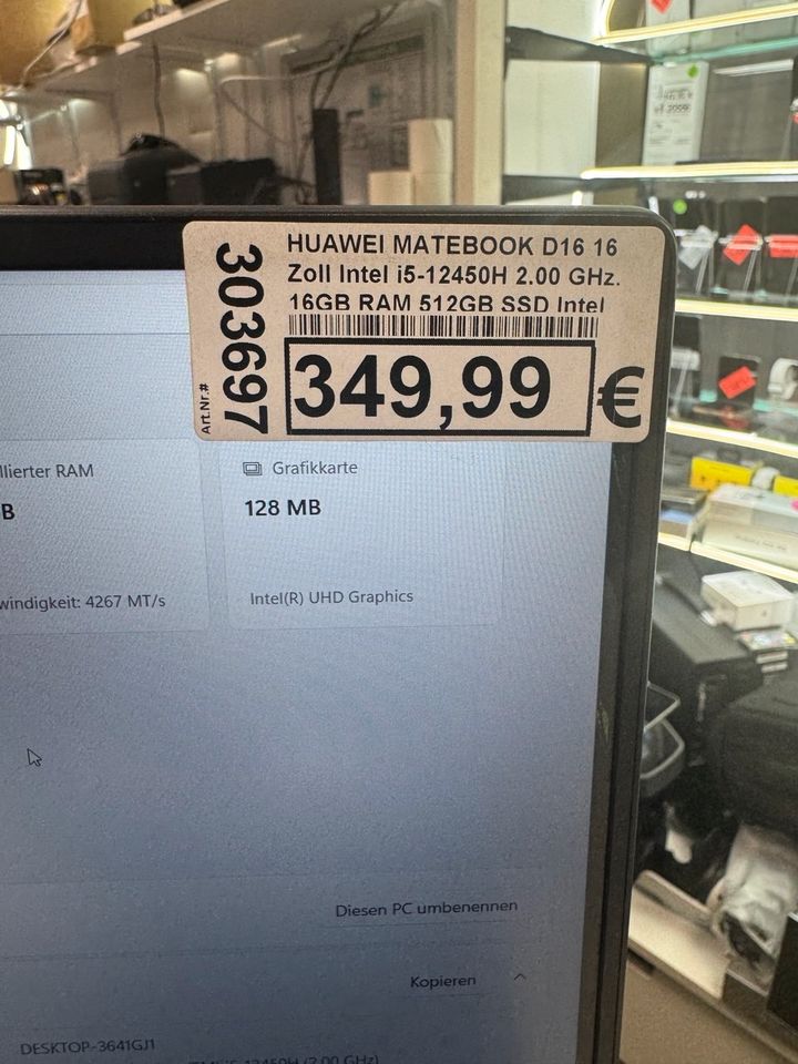 HUAWEI MATEBOOK D16 – 16 Zoll Intel i5