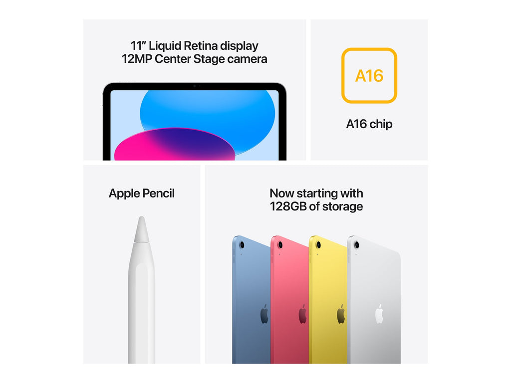 APPLE iPad Silber 27,69cm (10,9") A16 Bionic 128GB iPadOS