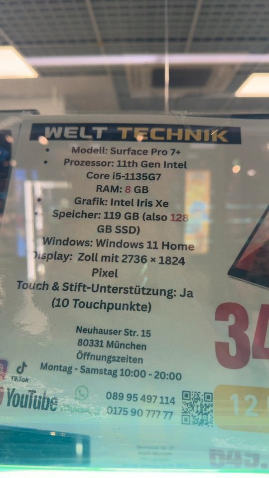 Microsoft Surface Pro 7+ ,11th Gen Intel Core i5-1135G7   8GB RAM 128GB SSD Zweitbild