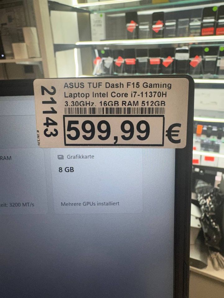 ASUS TUF Dash F15 Gaming Laptop Intel Core i7 Zweitbild