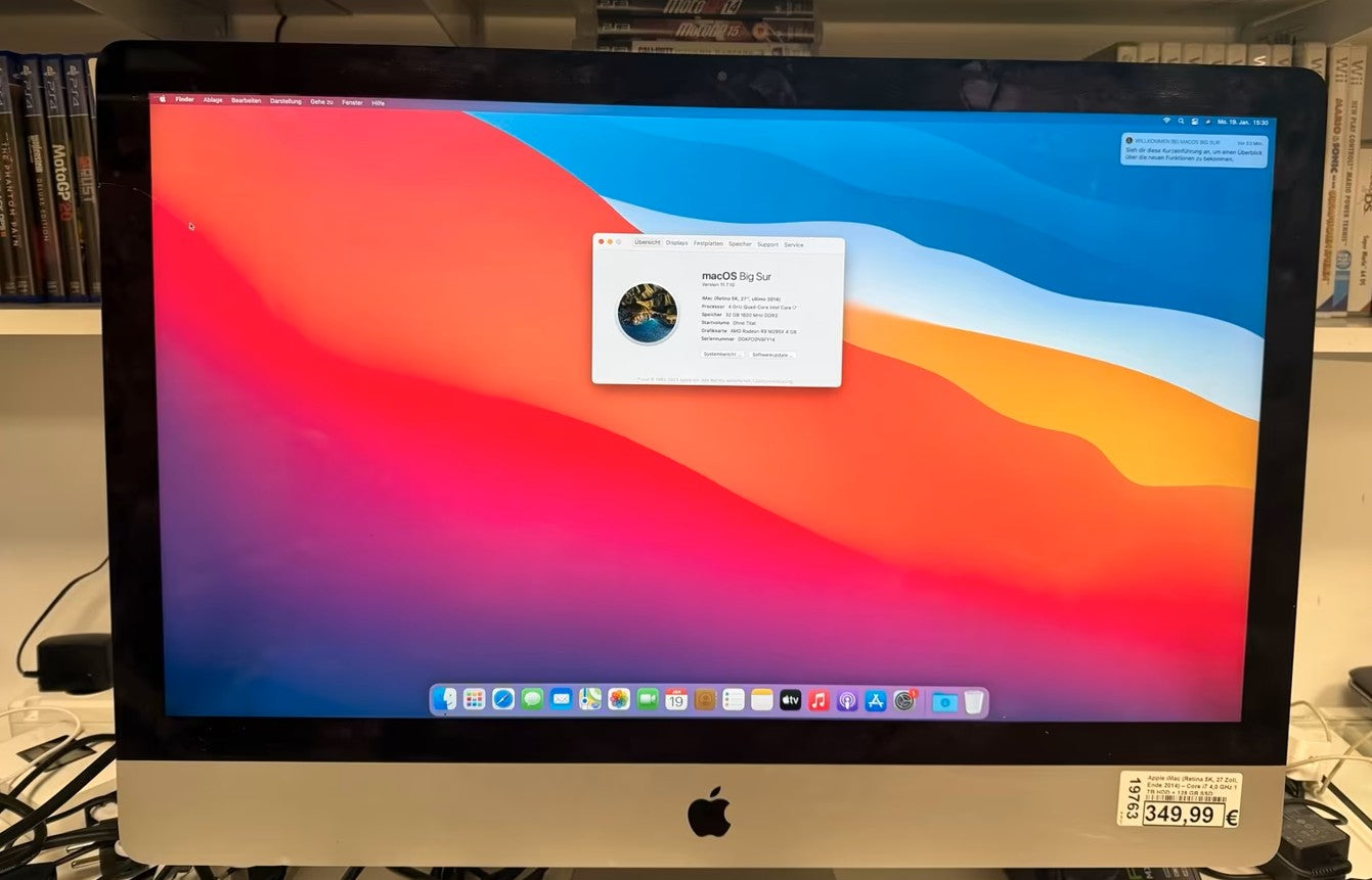 N15-Apple iMac (Retina 5K, 27 Zoll, Ende 2014) – Core i7 4,0 GHz  1 TB HDD + 128 GB SSD Hauptbild