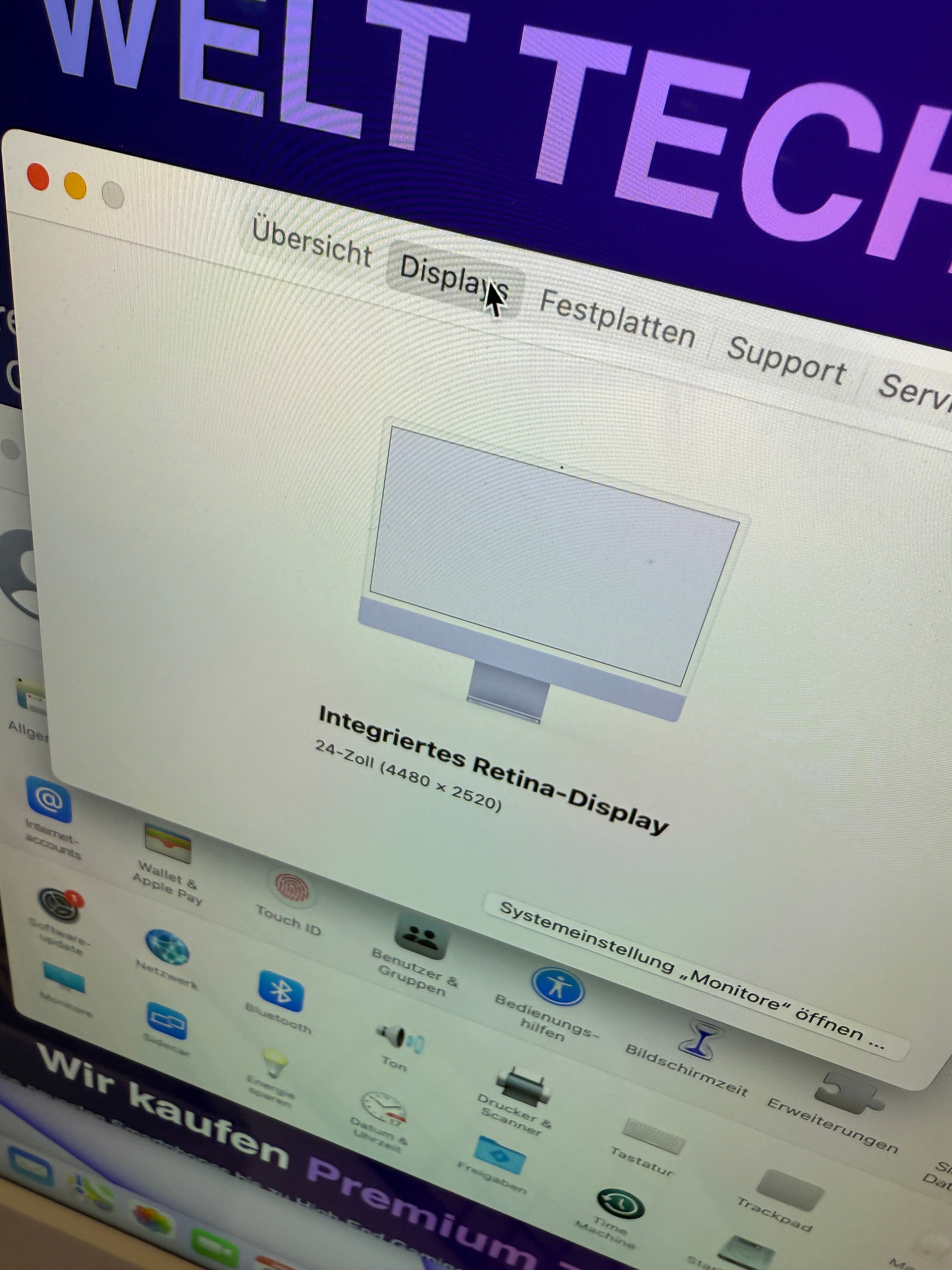 Apple iMac 24 Zoll (256GB SSD, Apple M1, 3,20GHz, 16GB, 2021) Lila