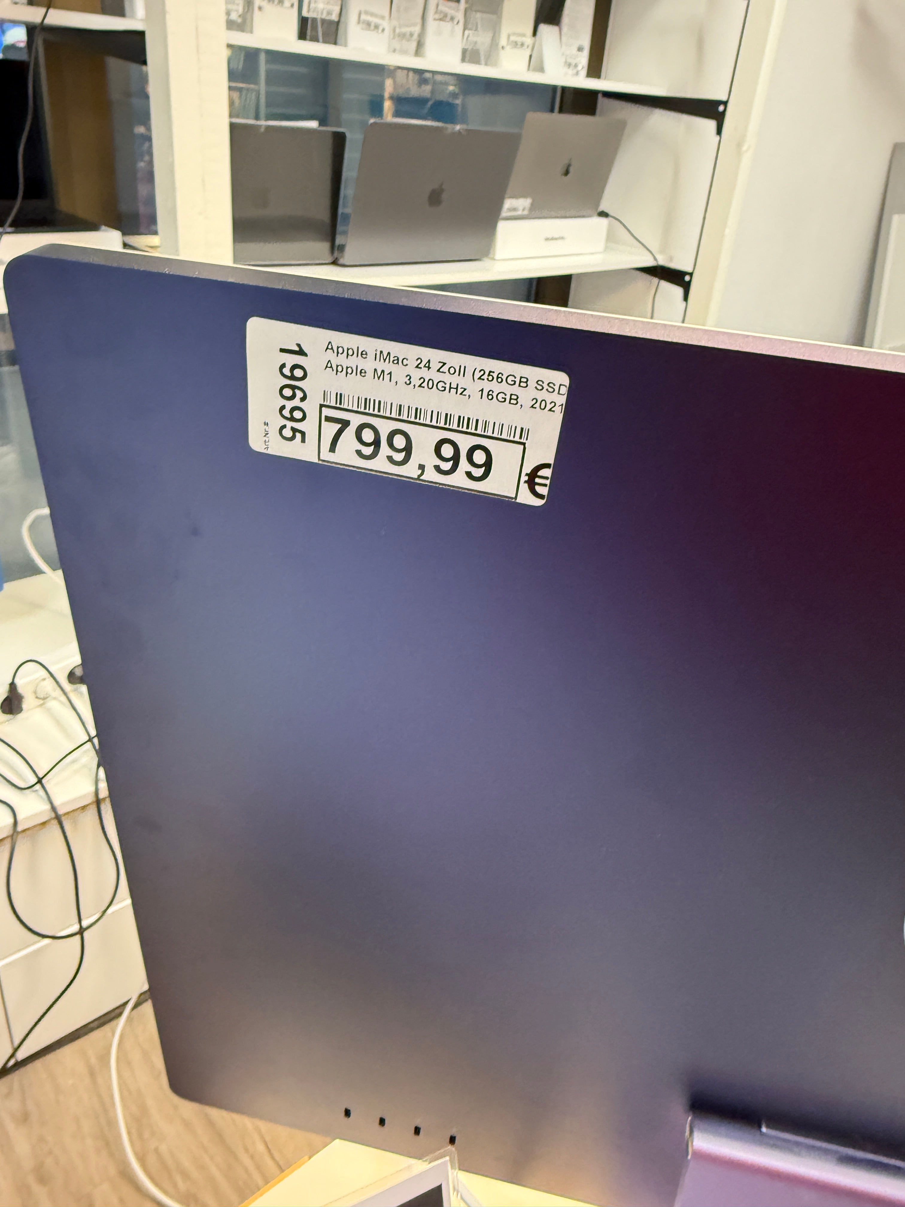 Apple iMac 24 Zoll (256GB SSD, Apple M1, 3,20GHz, 16GB, 2021) Lila