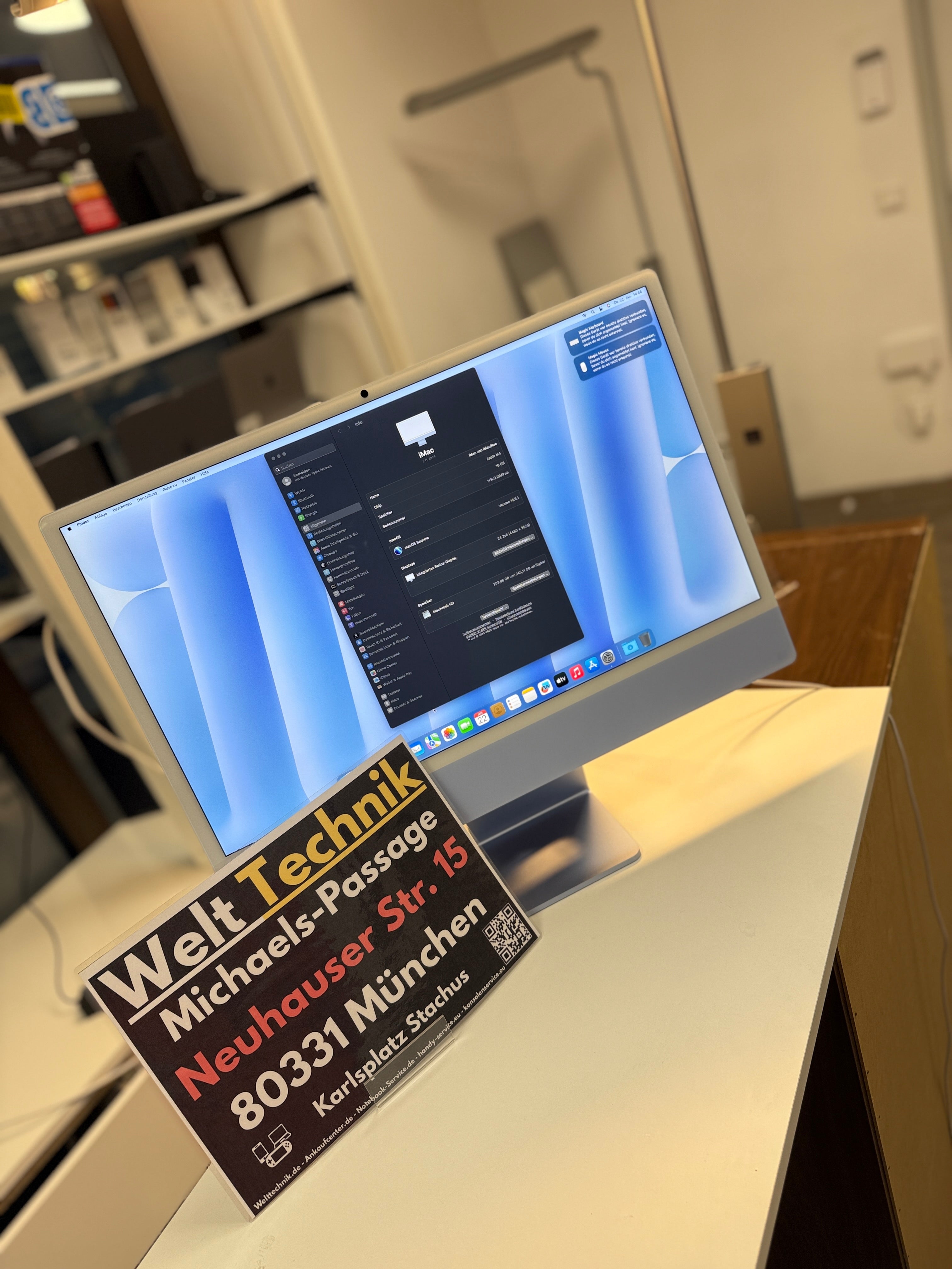 Apple Apple iMac 24  Zoll 256GB SSD Apple M4,16GB, 2024 Blau Zweitbild