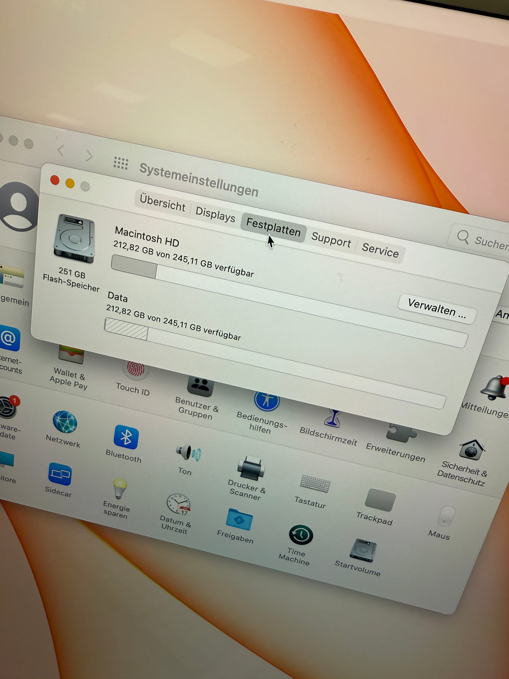 Apple iMac 24 Zoll (256GB SSD, Apple M1, 3,20GHz, 16GB, 2021) Orange