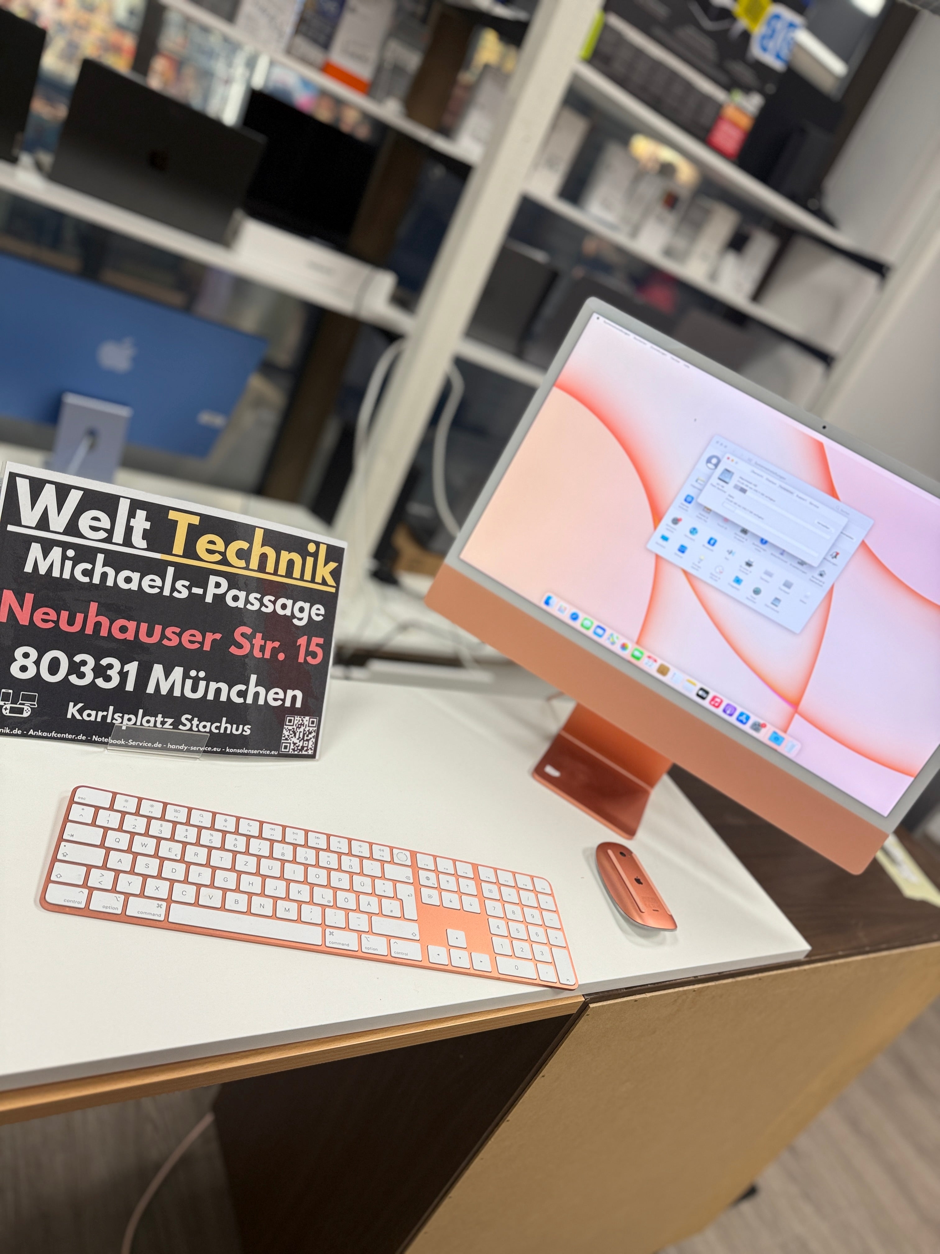 Apple iMac 24 Zoll (256GB SSD, Apple M1, 3,20GHz, 16GB, 2021) Orange