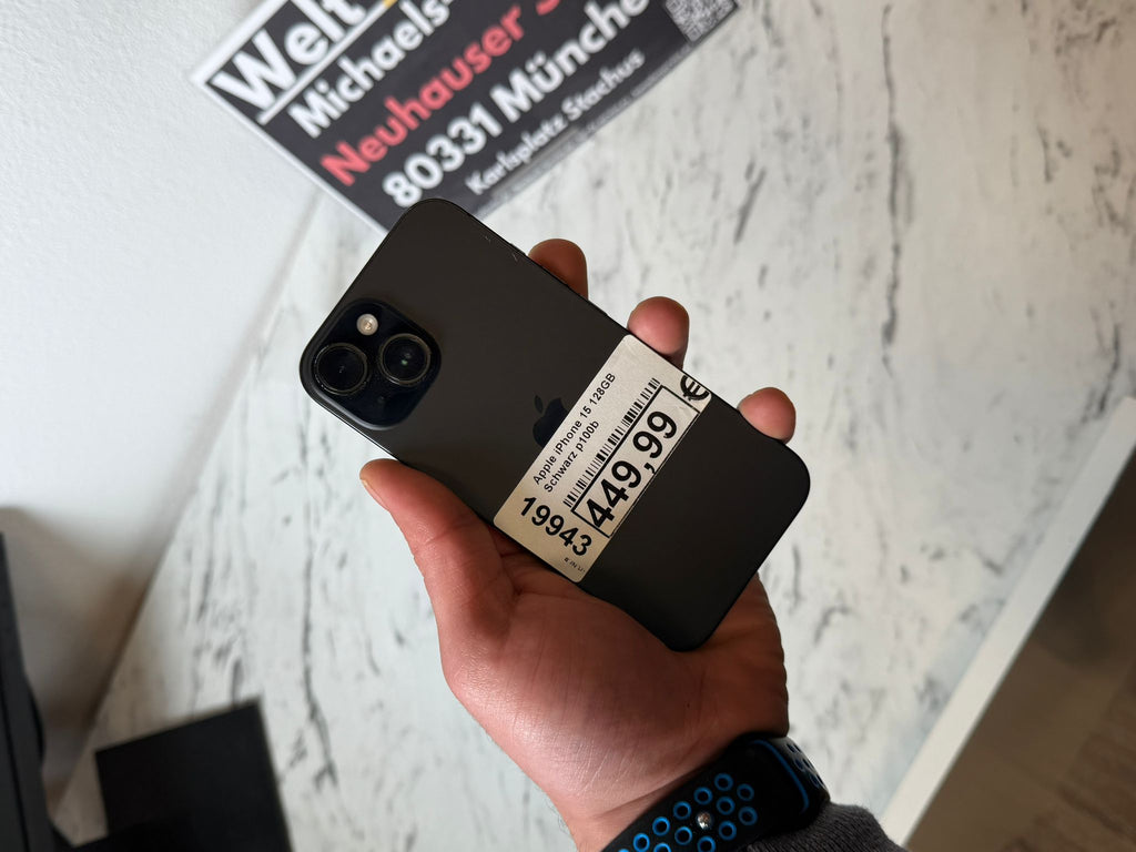 Apple iPhone 15 128GB Schwarz p100b